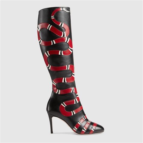 gucci over the knee boots red|Gucci snakeskin boots.